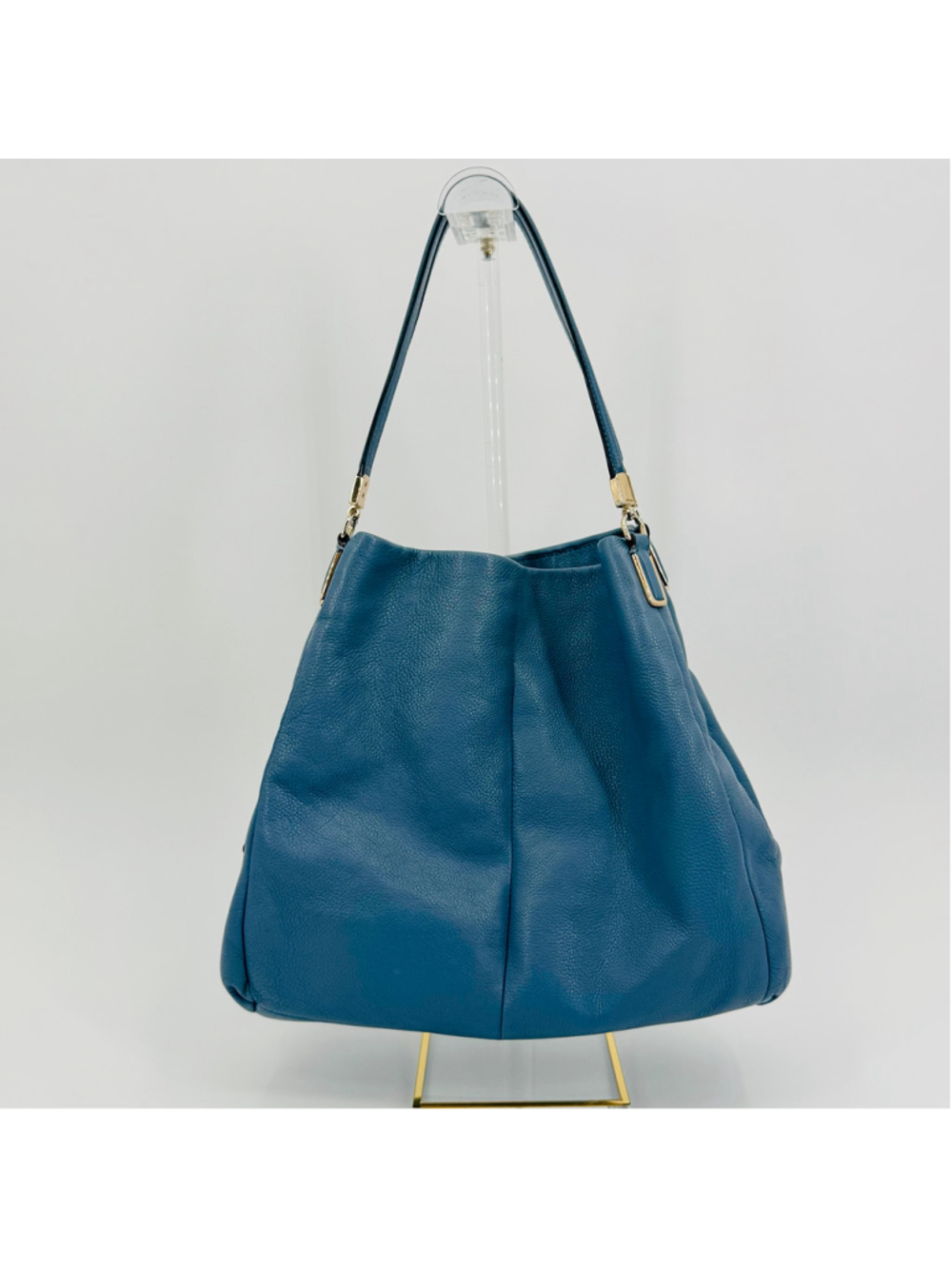 Coach 26224 Madison Pebbled Leather Hobo Bag Blue